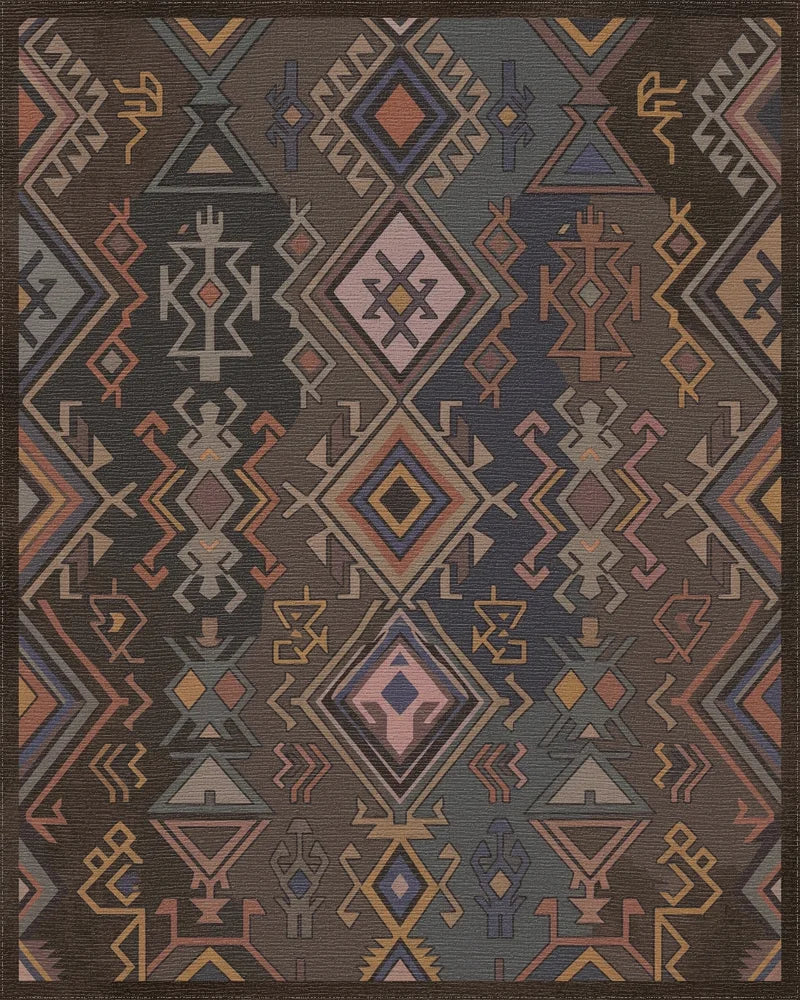 Earthy Geometric Tribal Diamond Rug - Cutout View