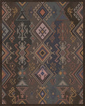 Earthy Geometric Tribal Diamond Rug - Cutout View