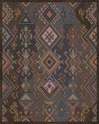 Earthy Geometric Tribal Diamond Rug - Cutout View