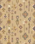 Earthy Geometric Tribal Symbol Rug - Cutout View