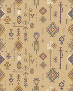 Earthy Geometric Tribal Symbol Rug - Cutout View