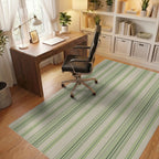 Earthy Green Vertical Stripe Rug Office View