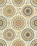 Earthy Jewel Tone Medallion Foliage Rug - Cutout View