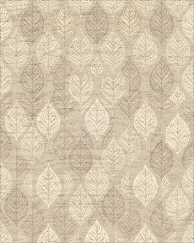 Earthy Leafy Tones Textured Rug - Cutout View
