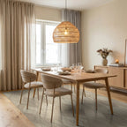 Earthy Leafy Tones Textured Rug Dining Room View