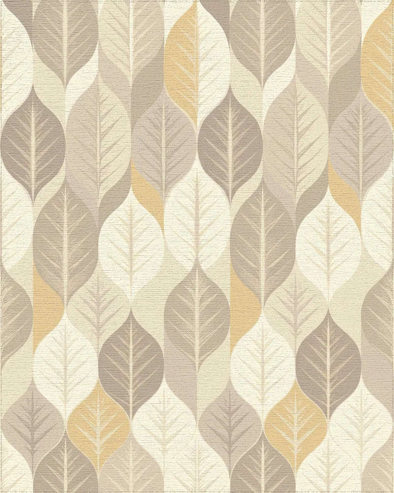 Earthy Leafy Tones Vertical Arrangement Rug - Cutout View