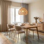 Earthy Leafy Tones Vertical Arrangement Rug Dining Room View
