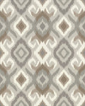 Earthy Neutral Diamond Medallion Rug - Cutout View