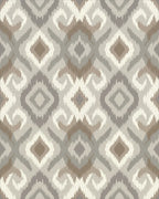 Earthy Neutral Diamond Medallion Rug - Cutout View
