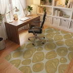 Earthy Ochre Organic Pebble Cluster Rug Office View