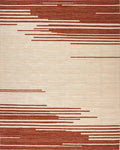 Earthy Red Stripe Abstract Rug - Cutout View