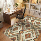 Earthy Southwest Diamond Geometric Rug Office View