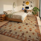 Earthy Star Cluster Field Rug - Bedroom View