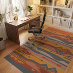 Earthy Sunset Mountain Arrow Geometric Rug Office View