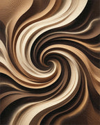 Earthy Swirl Abstract Flow Rug - Cutout View