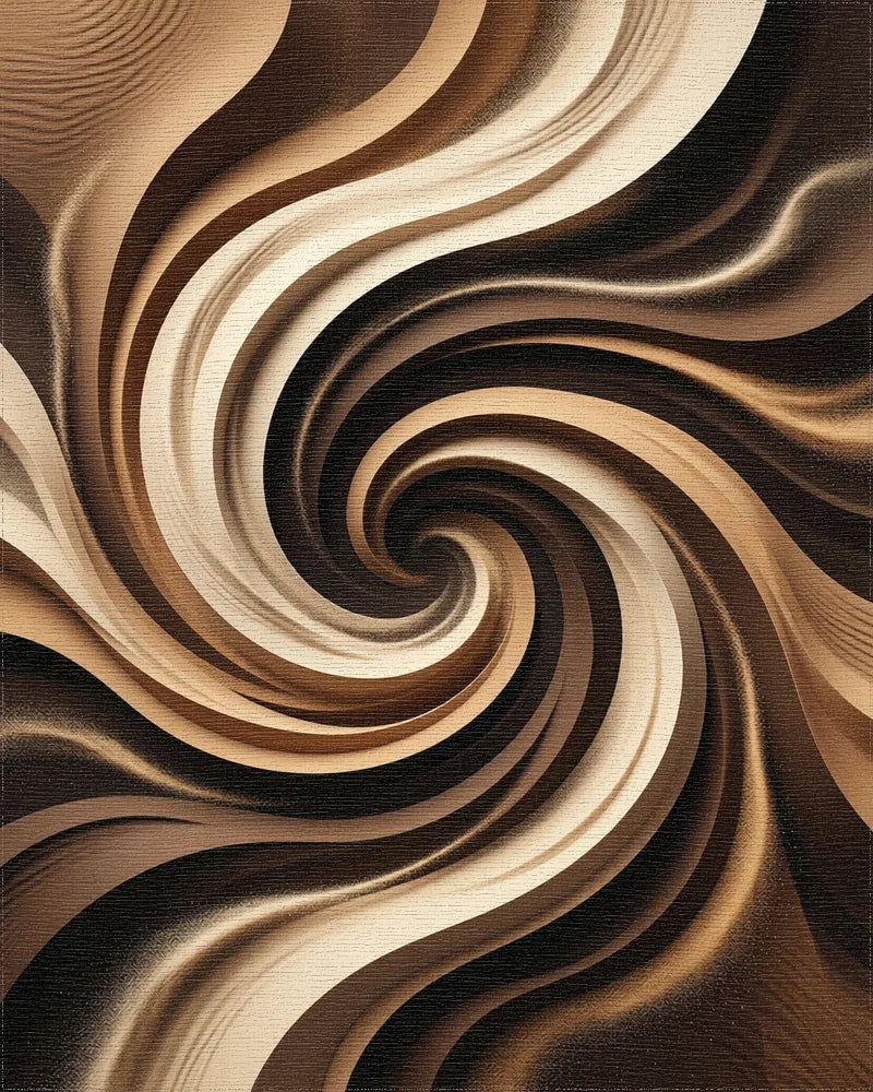 Earthy Swirl Abstract Flow Rug - Cutout View