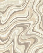 Earthy Swirl Abstract Lines Rug - Cutout View