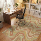 Earthy Swirl Flowing Lines Rug Office View
