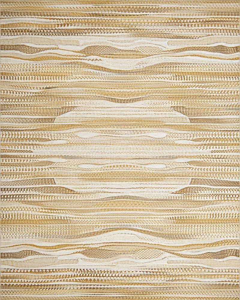 Earthy Tawny Textured Wave Rug - Cutout View