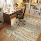 Earthy Tawny Textured Wave Rug - Office View