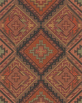 Earthy Terracotta Navajo Diamond Rug - Cutout View