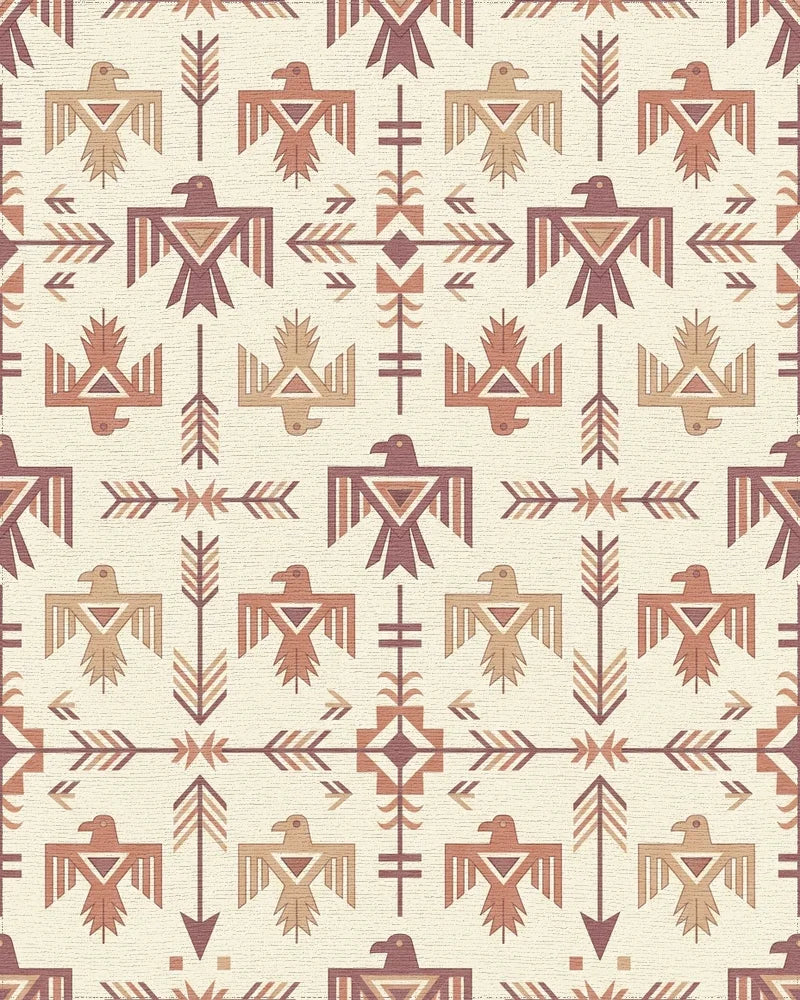 Earthy Thunderbirds Arrow Geometric Rug - Cutout View