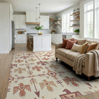 Earthy Thunderbirds Arrow Geometric Rug Living Room View