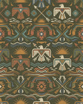 Earthy Thunderbirds Arrows Geometric Waves Rug - Cutout View