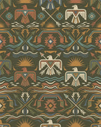 Earthy Thunderbirds Arrows Geometric Waves Rug - Cutout View