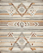 Earthy Tonal Geometric Diamond Rug - Cutout View