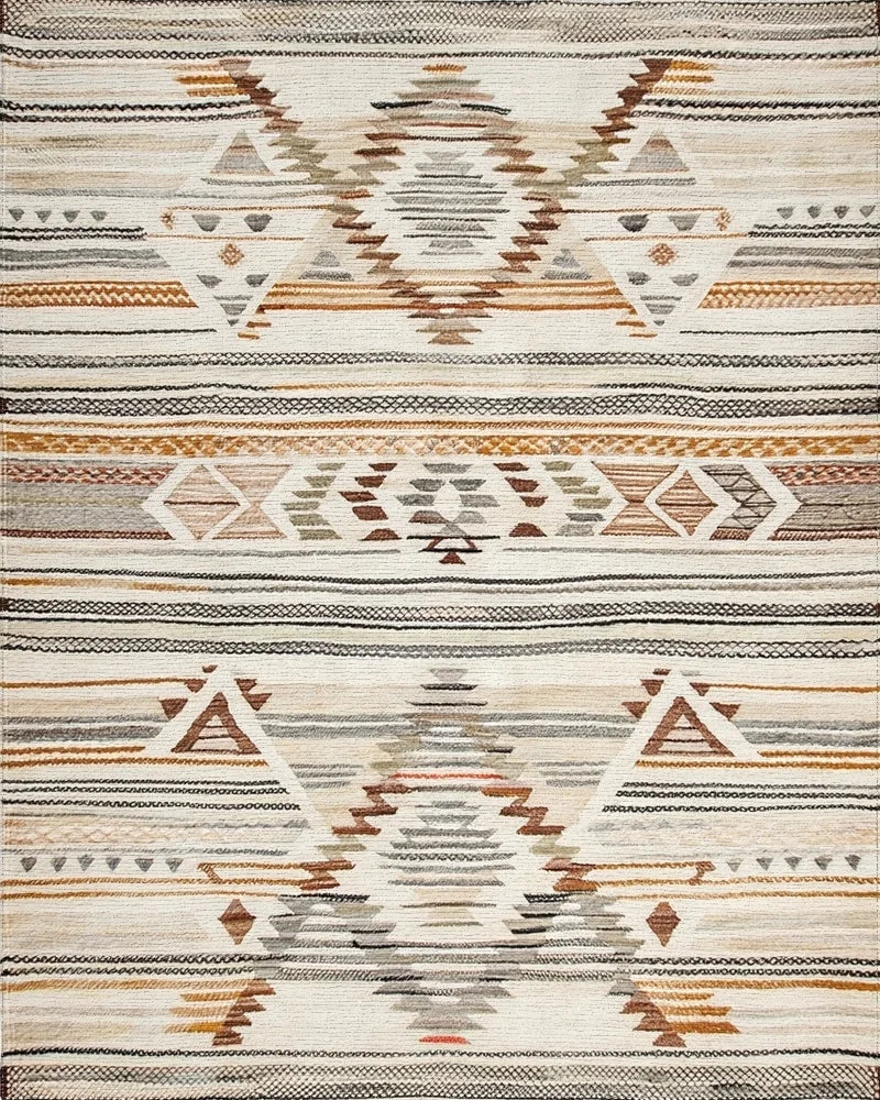 Earthy Tonal Geometric Diamond Rug - Cutout View