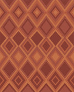 Earthy Tone Geometric Diamond Rug - Cutout View
