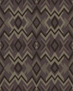 Earthy Tone Geometric Diamond Zigzag Rug - Cutout View