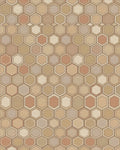 Earthy Tone Geometric Hexagon Rug - Cutout View