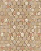 Earthy Tone Geometric Hexagon Rug - Cutout View