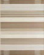 Earthy Tone Horizontal Stripe Dot Rug - Cutout View
