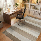 Earthy Tone Horizontal Stripe Dot Rug - Office View