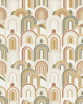 Earthy Tone Rainbow Arch Overlay Rug - Cutout View