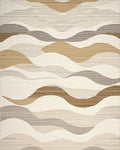 Earthy Tone Rippling Wave Rug - Cutout View