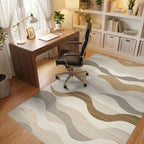 Earthy Tone Rippling Wave Rug - Office View