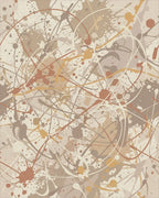 Earthy Tone Splatter Abstract Rug - Cutout View