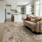 Earthy Tone Splatter Abstract Rug Living Room View
