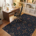 Earthy Tone Thunderbird Geometric Rug Office View