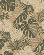 Earthy Tone Tropical Foliage Rug - Cutout View