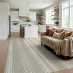 Earthy Tone Vertical Stripe Rug Living Room View