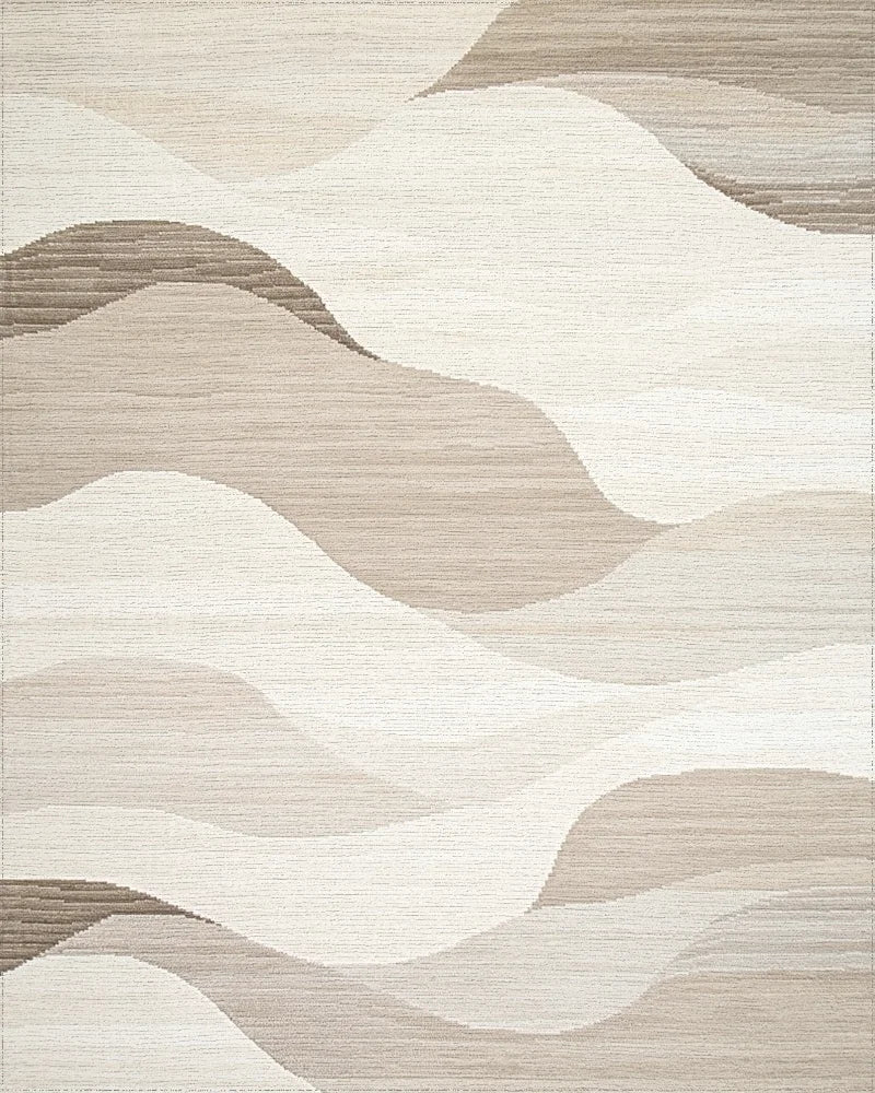 Earthy Tone Wave Landscape Rug - Cutout View