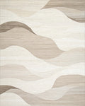 Earthy Tone Wave Landscape Rug - Cutout View