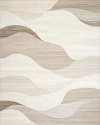 Earthy Tone Wave Landscape Rug - Cutout View