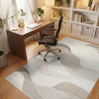 Earthy Tone Wave Landscape Rug - Office View