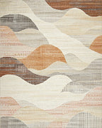 Earthy Tone Wavy Landscape Rug - Cutout View